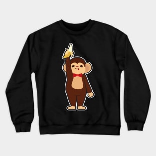 Monkey with Banana Crewneck Sweatshirt